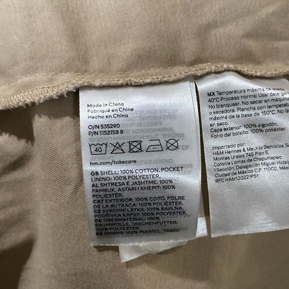 H&M Divided Cotton Trench Coat Tan Color - Picture 9 of 14